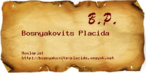 Bosnyakovits Placida névjegykártya